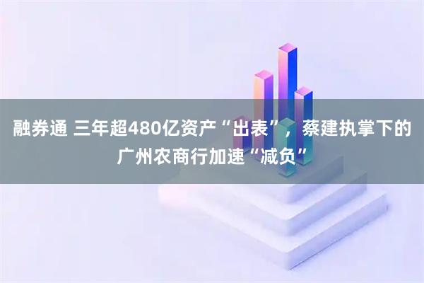 融券通 三年超480亿资产“出表”，蔡建执掌下的广州农商行加速“减负”