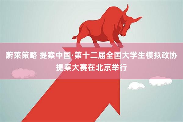 蔚莱策略 提案中国·第十二届全国大学生模拟政协提案大赛在北京举行
